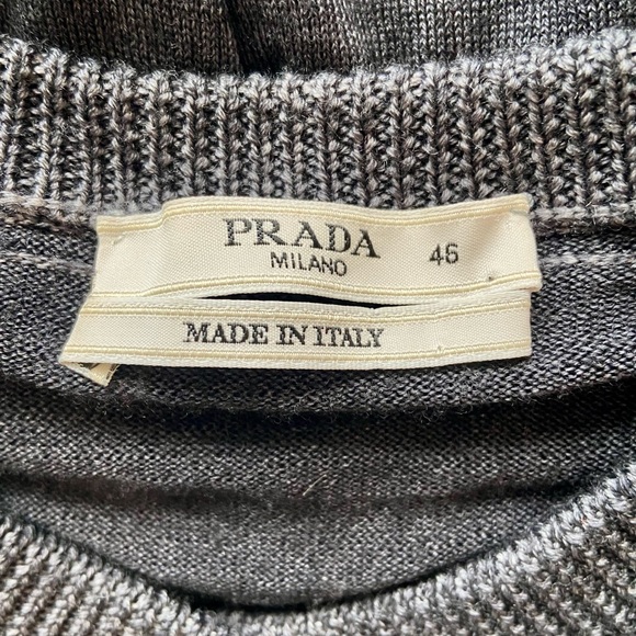 Prada Grey Ruffle Neck Cardigan - Picture 6 of 16